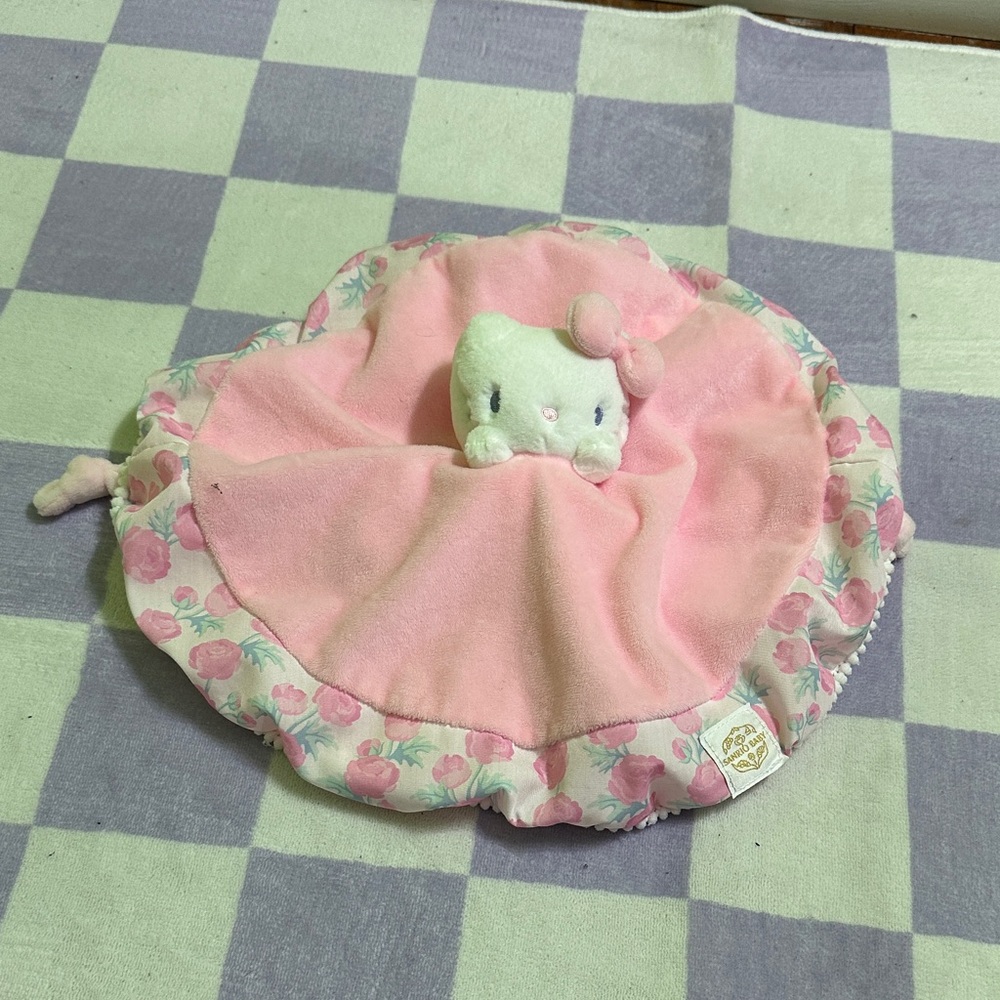 Pink Plush hello Kitty lovey for Kids